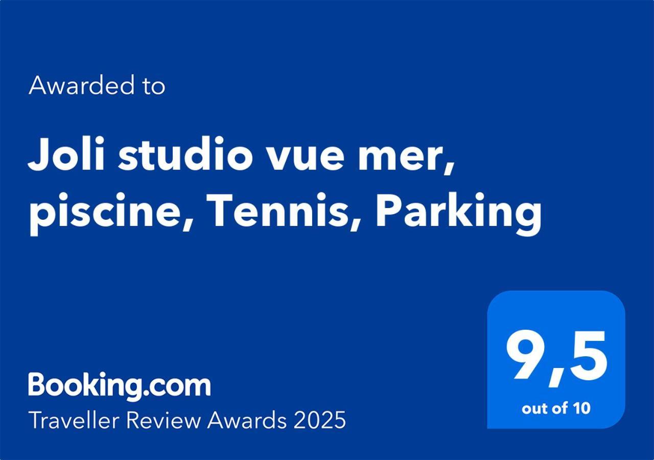 Joli Studio Vue Mer, Piscine, Tennis, Parking Antibes Buitenkant foto